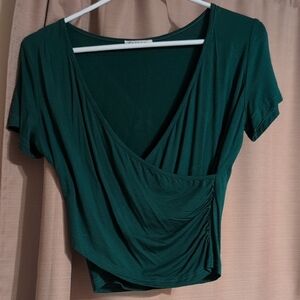 Vetior Green Wrap Crop Top Size Medium